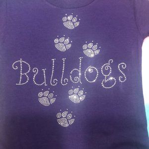 Bulldog Rhinestone Tee Shirt